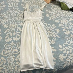Ivory formal dress cross cross back